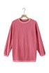Textured Ribbed Corduroy Long Sleeve Oversized Sweatshirt