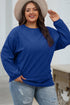 Textured Ribbed Corduroy Long Sleeve Oversized Sweatshirt