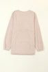 Textured Ribbed Corduroy Long Sleeve Oversized Sweatshirt