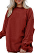 Textured Ribbed Corduroy Long Sleeve Oversized Sweatshirt