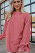 Textured Ribbed Corduroy Long Sleeve Oversized Sweatshirt