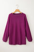 Textured Ribbed Corduroy Long Sleeve Oversized Sweatshirt