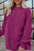 Textured Ribbed Corduroy Long Sleeve Oversized Sweatshirt