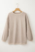 Textured Ribbed Corduroy Long Sleeve Oversized Sweatshirt