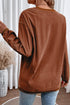Textured Ribbed Corduroy Long Sleeve Oversized Sweatshirt