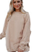 Textured Ribbed Corduroy Long Sleeve Oversized Sweatshirt