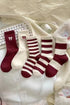 Textured Ribbed Cotton Crew Socks With Bow Embroidery