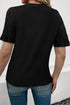 Textured Ribbed Crew Neck Short Sleeve Casual Top