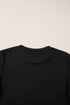 Textured Ribbed Crew Neck Short Sleeve Casual Top