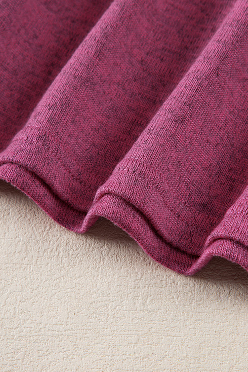 Textured Ribbed Crew Neck Short Sleeve Casual Top