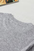 Textured Ribbed Crew Neck Short Sleeve Casual Top