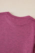 Textured Ribbed Crew Neck Short Sleeve Casual Top