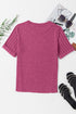 Textured Ribbed Crew Neck Short Sleeve Casual Top