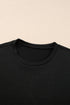 Textured Ribbed Crew Neck Short Sleeve Casual Top