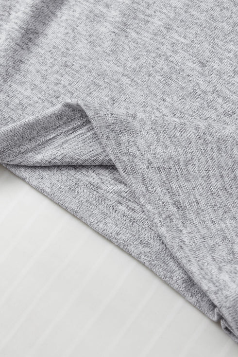 Textured Ribbed Crew Neck Short Sleeve Casual Top
