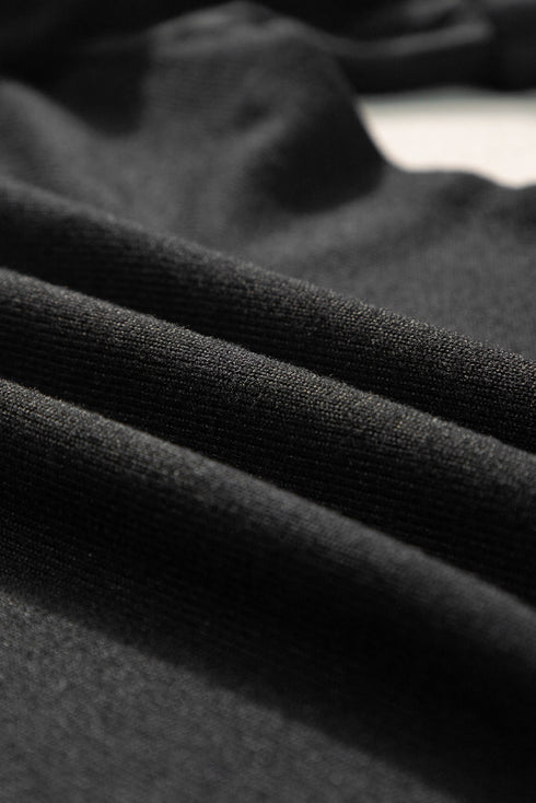 Textured Ribbed Crew Neck Short Sleeve Casual Top