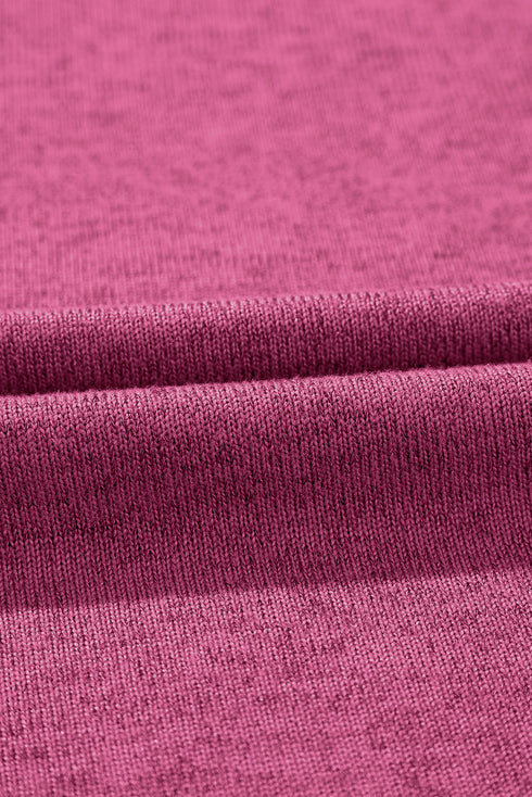 Textured Ribbed Crew Neck Short Sleeve Casual Top