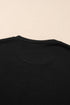 Textured Ribbed Crew Neck Short Sleeve Casual Top