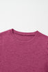 Textured Ribbed Crew Neck Short Sleeve Casual Top