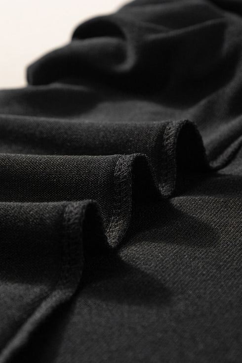 Textured Ribbed Crew Neck Short Sleeve Casual Top