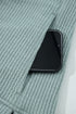 Textured Ribbed Drop Shoulder Long Sleeve Drawstring Hoodie