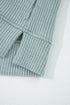 Textured Ribbed Drop Shoulder Long Sleeve Drawstring Hoodie