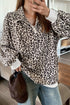 Textured Ribbed Knit Animal Print Pullover