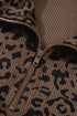 Textured Ribbed Knit Animal Print Pullover