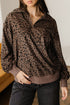 Textured Ribbed Knit Animal Print Pullover