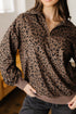 Textured Ribbed Knit Animal Print Pullover