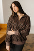 Textured Ribbed Knit Animal Print Pullover