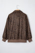 Textured Ribbed Knit Animal Print Pullover