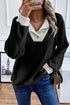 Textured Ribbed Knit Loose Fit Pullover Top