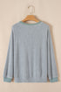 Textured Ribbed Knit Loose Fit Pullover Top