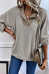 Textured Ribbed Knit Loose Fit Pullover Top