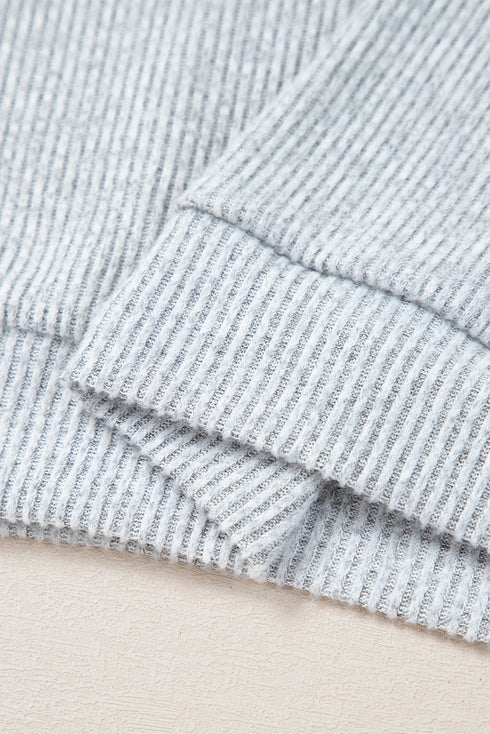 Textured Ribbed Knit Loose Fit Pullover Top