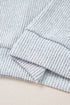 Textured Ribbed Knit Loose Fit Pullover Top