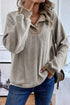 Textured Ribbed Knit Loose Fit Pullover Top