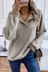 Textured Ribbed Knit Loose Fit Pullover Top
