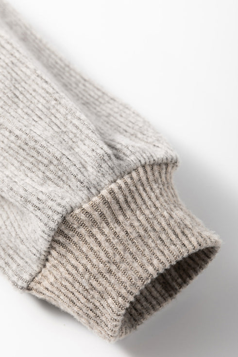 Textured Ribbed Knit Loose Fit Pullover Top