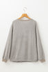 Textured Ribbed Knit Loose Fit Pullover Top