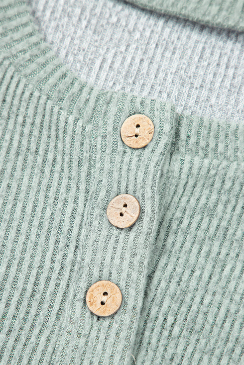 Textured Ribbed Knit Loose Fit Pullover Top