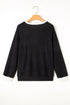 Textured Ribbed Knit Loose Fit Pullover Top
