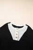 Textured Ribbed Knit Loose Fit Pullover Top