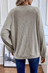 Textured Ribbed Knit Loose Fit Pullover Top