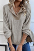 Textured Ribbed Knit Loose Fit Pullover Top