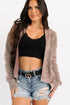 Textured Ribbed Knit Open Front Relaxed Cardigan