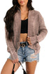 Textured Ribbed Knit Open Front Relaxed Cardigan