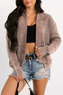 Textured Ribbed Knit Open Front Relaxed Cardigan