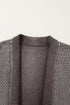 Textured Ribbed Knit Open Front Relaxed Cardigan